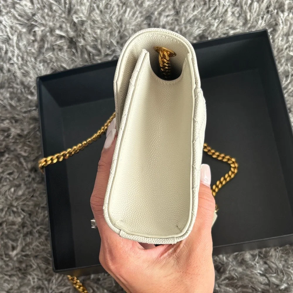 YSL Beige Quilted Crossbody Bag - Picture 6 of 11